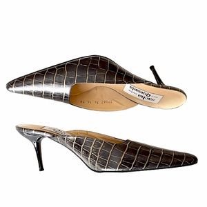 🇬🇧 LEATHER MULES SLIP ON HEELS